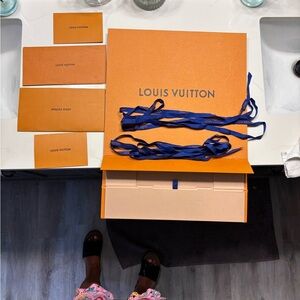 Louis Vuitton Orange Box with Blue Ribbon